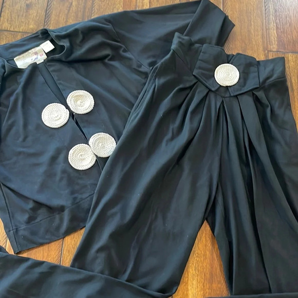 Vintage 2 pc blazer super high Waisted Pleated pants suit size small - Picture 13 of 16
